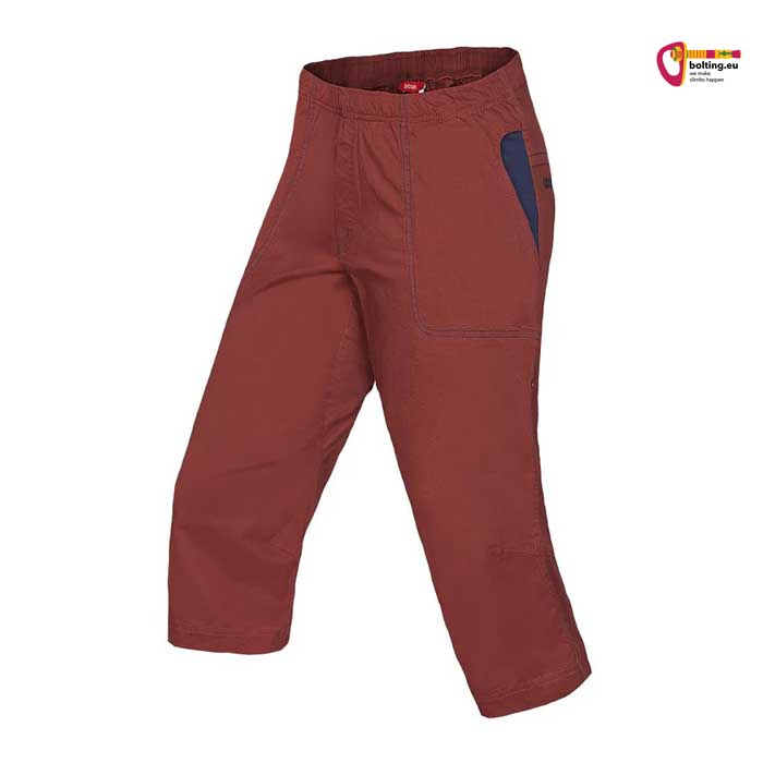 Braune Ocun Jaws 3/4 Kletterhose von der Seite.