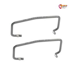 Zwei silberne Petzl FIL Telemark Zehenbügel übereinander.