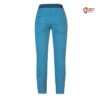 Hellblaue Damen Leinen Kletterhose von hinten.