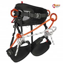 Schwarzer Rock Empire Sherman Baumpflegergurt von schräg vorne mit allen Details.