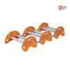 Singing Rock Edge Roller Kantenschutz aus drei orange silbernen Aluminium Elementen.