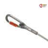 Endstück einer Petzl Anschlagschlinge mit fixiertem Karabiner.
