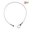 300cm lange Petzl Wire Strop Anschlagschlinge zu Halbkreis geformt auf weißem Hintergrund.