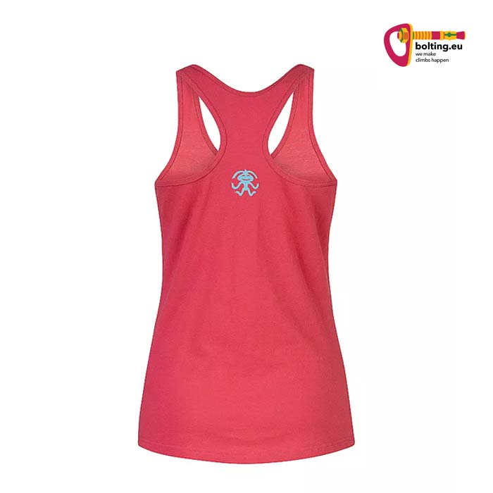 Rotes Rafiki Babsi LT Damen Kletter Tank Top von der Rückseite vor weißem Hintergrund.