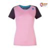 Rosa graues Rafiki Chulilla Lady Damen Klettershirt von vorne vor weißem Hintergrund.