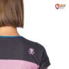 Rosa Graues Rafiki Damen Klettershirt mit Affenlogo auf Rücken.