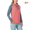 Modell mit pink grauem Rafiki Estrella Damen Kletter Hoody schräg von der Vorderseite