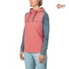 Modell mit pink grauem Rafiki Estrella Damen Kletter Hoody schräg von der Vorderseite