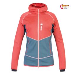 Rosa blauer Rafiki Linya Full Zip Hoody von der Vorderseite.