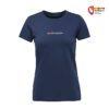 Blaues Black Diamond Woman´s Heritage Wordmark T-Shirt von der Vorderseite mit Wortmarke.