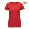 Rotes Black Diamond Woman´s Heritage Wordmark T-Shirt von der Vorderseite mit Wortmarke.