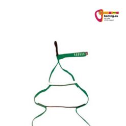 Karabinerschlaufe und Handschlaufe einer grünen Big Wall Trittleiter auf weißem Hintergrund.