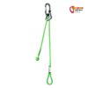 Längenverstellbare Selbstsicherungsschlinge Edelrid Switch Adjust mit grauem Karabiner und Seilklemme.