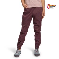 Modell mit violetter Black Diamond Notion Pants Woman von vorne vor einem weißem Hintergrund.