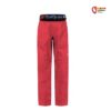 Rote Rafiki Pedro Junior Kids Kletterhose von vorne mit dunklem Bund.