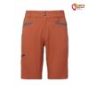 Orange - rote Black Diamond Mens Valley Short von der Vorderseite auf weißem Hintergrund.