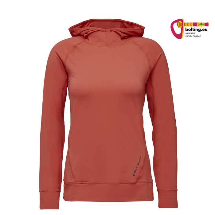 Rosa Black Diamond Woman´s Alpenglow Hoody Kletter von der Vorderseite.