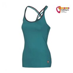 Blaues Ocun Corona Klettertop von der Vorderseite auf weißem Hintergrund.