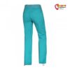 Türkise Ocun Damen Kletterhose schräg von der Rückseite vor weißem Hintergrund.