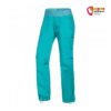 Türkise Ocun Damen Kletterhose schräg von der Vorderseite vor weißem Hintergrund.