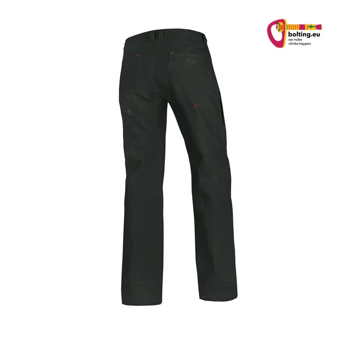 Antrazit farbene Ocun Zera Pant langgestellte Damen Kletterhose von der Rückseite.