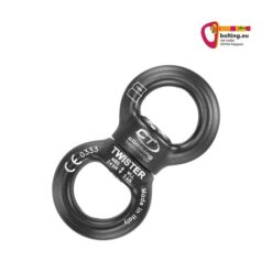 Schwarzer Climbing Technology Twister Swivel schräg im Bild.