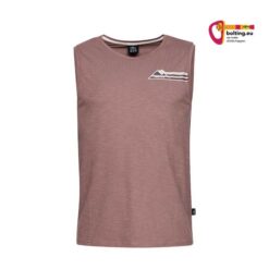 Weinfarbenes Chillaz Calanques Mountain Stripes Herren Kletter Tank Top von der Vorderseite.