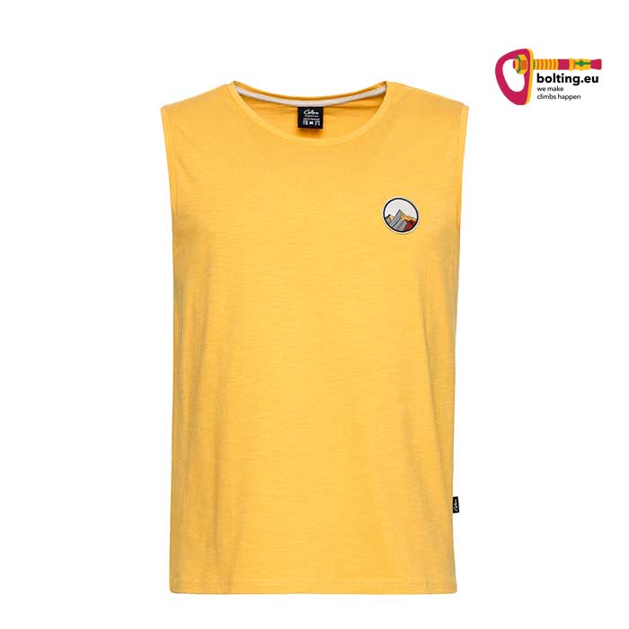 Oranges Chillaz Calanques Mountain Patch Klettershirt von der Vorderseite.