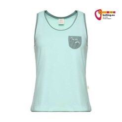 Mint farbenes Chillaz Karpathos Flower Pocket Top von der Vorderseite.