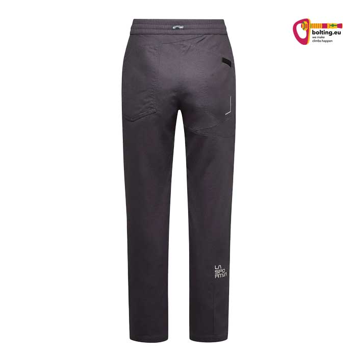 Graue La Sportoiva Bolt Pant von der Rückseite vor weißem Hintergrund.