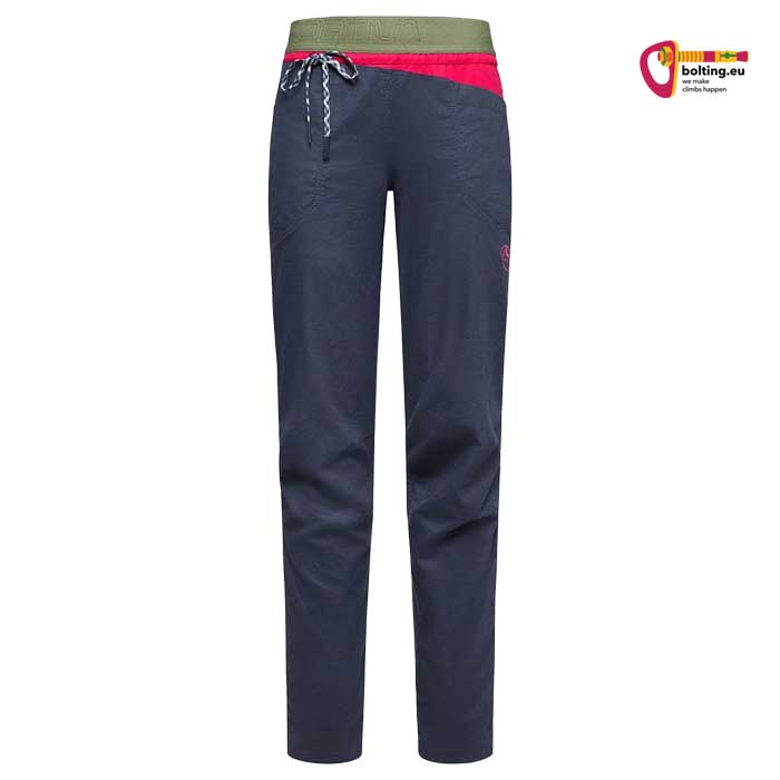 Dunkelblaue La Sportiva Bolt Pant W von vorne vor weißem Hintergrund.