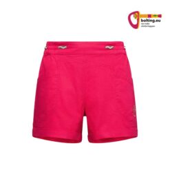 Pinke La Sportiva Bolt Short Woman von vorne vor weißem Hintergrund.