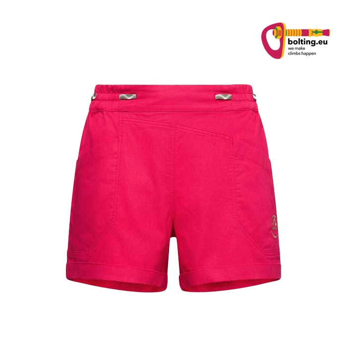 Pinke La Sportiva Bolt Short Woman von vorne vor weißem Hintergrund.