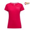 Pinkes La Sportiva Mantra T-Shirt W Damen Klettershirt von der Vorderseite.