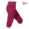 Gelbe Damen dreiviertellange Kletterhose von der Seite.