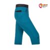 Blaue dreiviertel lange Ocun Kletterhose von der Seite.