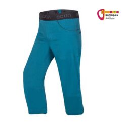 Blaue Ocun Jaws 3/4 Kletterhose schräg von vorne.