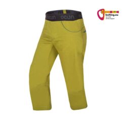 Grell grüne Ocun Jaws 3/4 Kletterhose schräg von vorne.