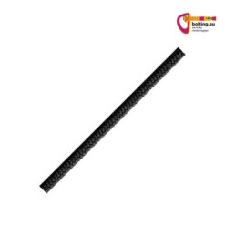 Schwarze Tendon 6mm Kevlar Reepschnur schräg im Bild auf weißem Hintergrund.