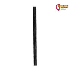 Schwarze Tendon 6mm Kevlar Reepschnur vertikal im Bild auf weißem Hintergrund.