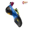 Sohle und blaue P3 System Bänder eines La Sportiva Damen Kletterschuhs.