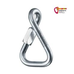 Silbernes Maillon Rapid Delta Twist Quick Link aufrecht im Bild.