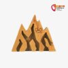 Kletterer Schlüsselhalter in Form einer Bergskulptur aus Holz.