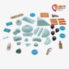 YY Vertical Kletter Magneten Set Boulder in hellblau mit Stickern.