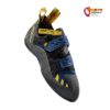 Schwarz blauer La Sportiva Tarantula Boulder Hallenschuh seitlich von oben.