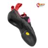 Schwarz pinker La Sportiva Tarantula Boulder Woman Anfänger Hallenschuh seitlich von oben.