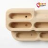 Linke Seite des YY VerticalBoard First Holz Hangboards.