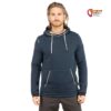 Brunettes Model mit blauem Chillaz Alicante Hoodie von vorne.