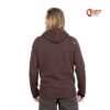Brunettes Model mit rotem Chillaz Alicante Hoodie von hinten.