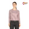 schwarzhaariges Modell mit rosafarbenem Chillaz Gröden Flower Mountain Damen Kletterpulli von vorne.